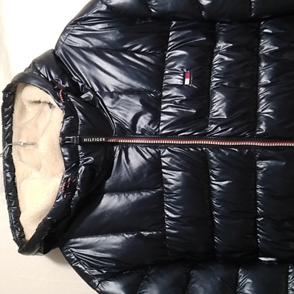 SALE! NWOT Tommy Hilfiger Sherpa Lined Hood Mens Puffer Coat Sz.L - Picture 2 of 15